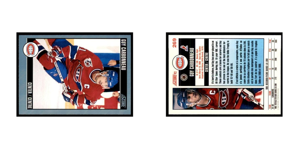 1992 Score Canadian Guy Carbonneau Montreal Canadiens #269