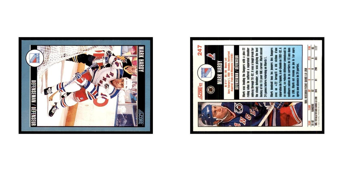 1992 Score Canadian Mark Hardy New York Rangers #247