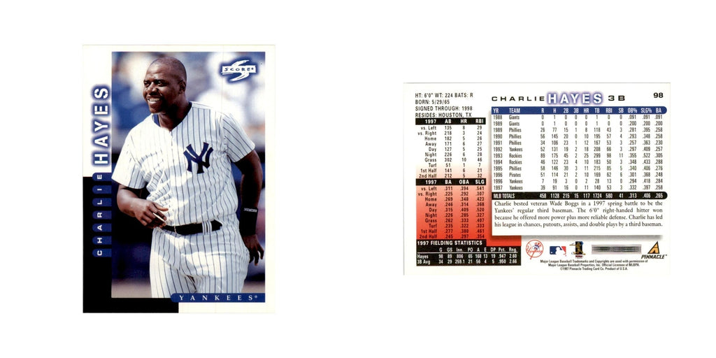 1998 Score Charlie Hayes Baseball Cards #98