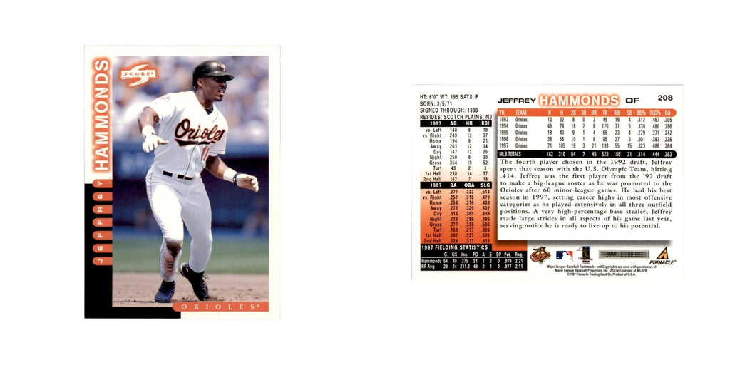 1998 Score Jeffrey Hammonds Baseball Cards #208