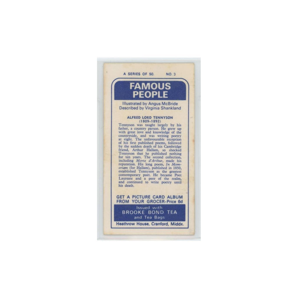 1969 Brooke Bond Famous People Alfred Lord Tennyson #3