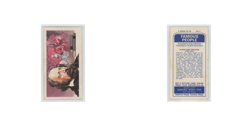1969 Brooke Bond Famous People Alfred Lord Tennyson #3