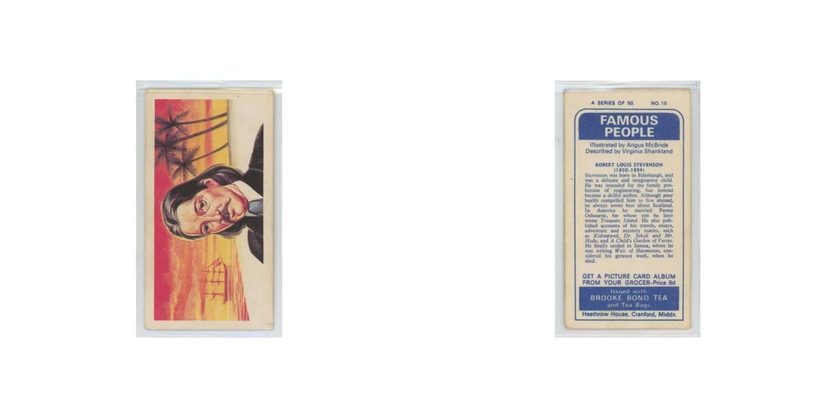 1969 Brooke Bond Famous People Robert Louis Stevenson #16