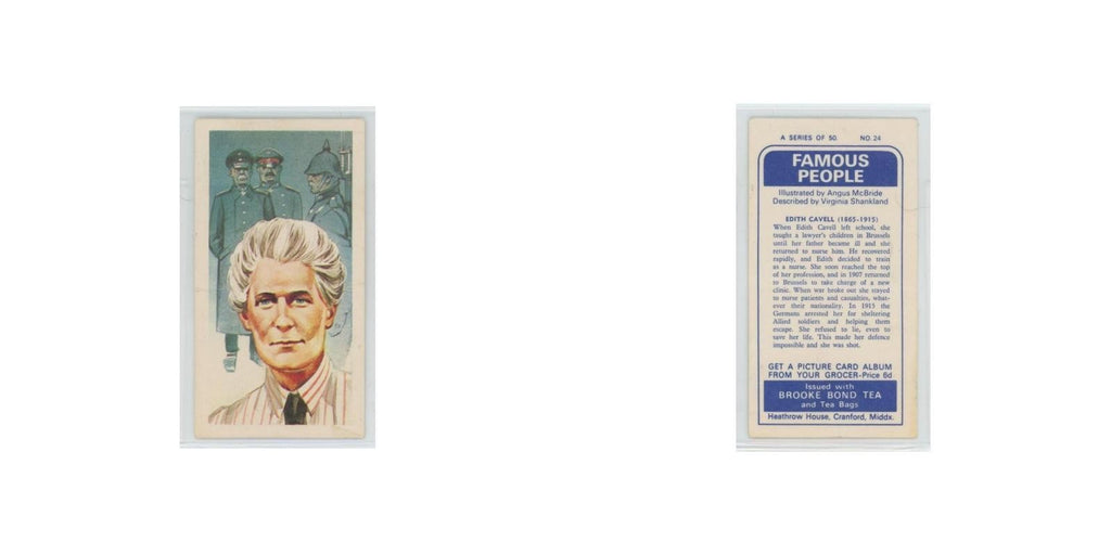 1969 Brooke Bond Famous People Edith Cavell #24