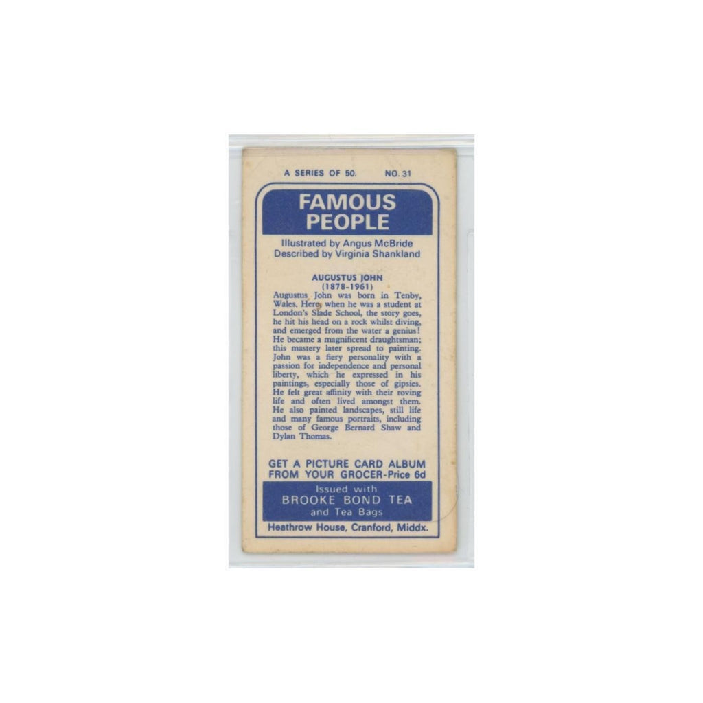 1969 Brooke Bond Famous People Augustus John #31