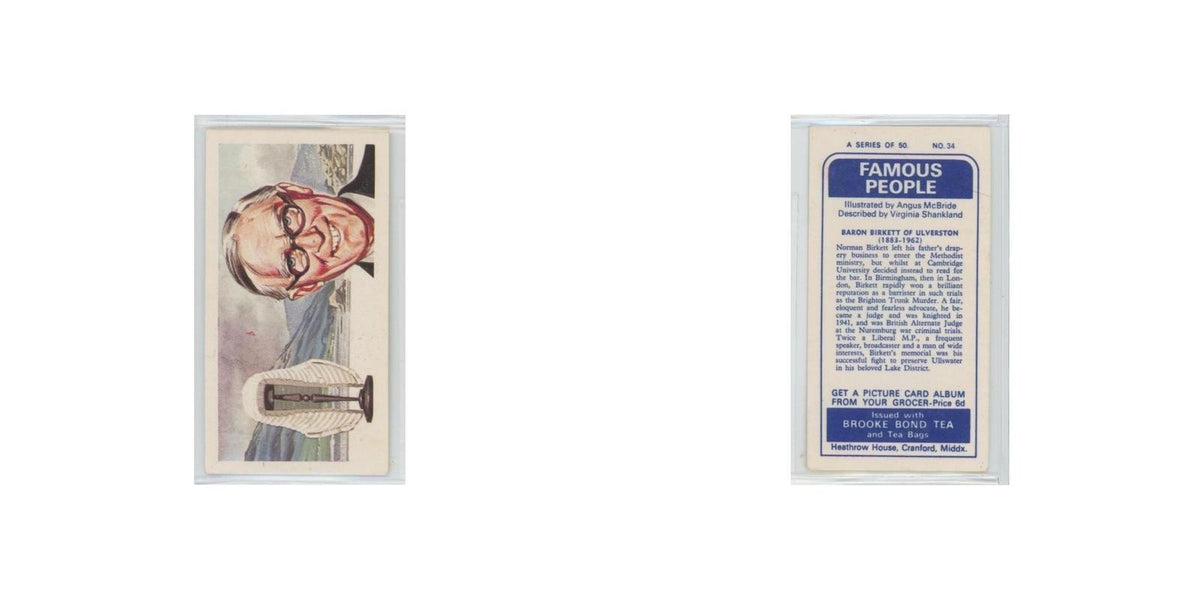 1969 Brooke Bond Famous People Baron Birkett of Ulverston #34