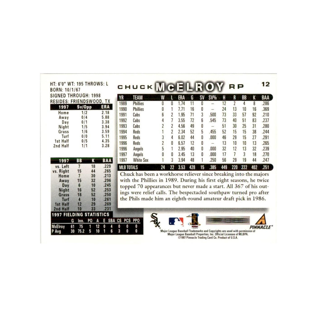 1998 Score Chuck McElroy Baseball Cards #12