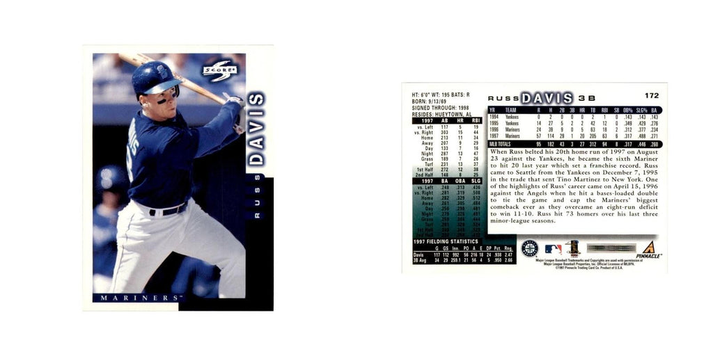1998 Score Russ Davis Baseball Cards #172