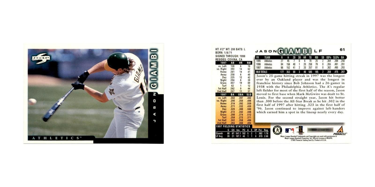 1998 Score Jason Giambi Baseball Cards #61