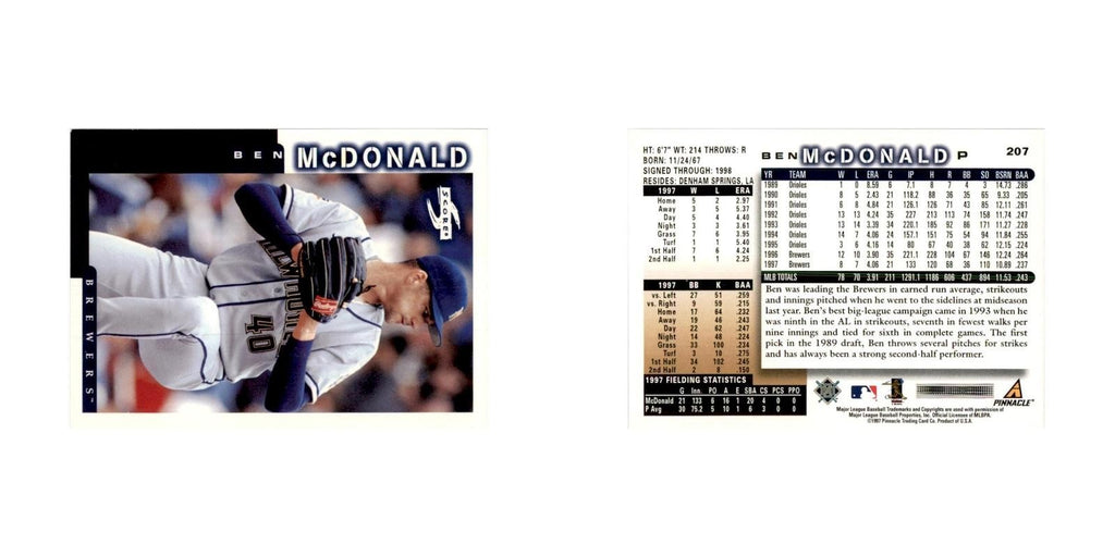 1998 Score Ben McDonald Baseball Cards #207