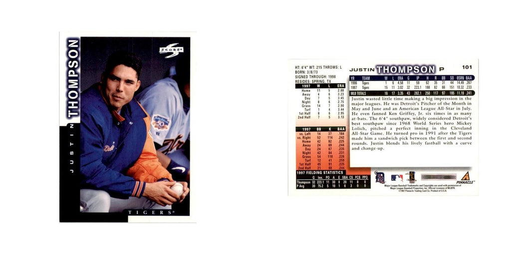 1998 Score Justin Thompson Baseball Cards #101
