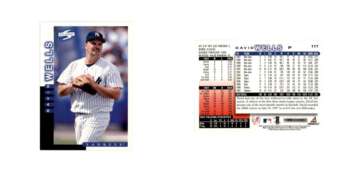 1998 Score David Wells Baseball Cards #177