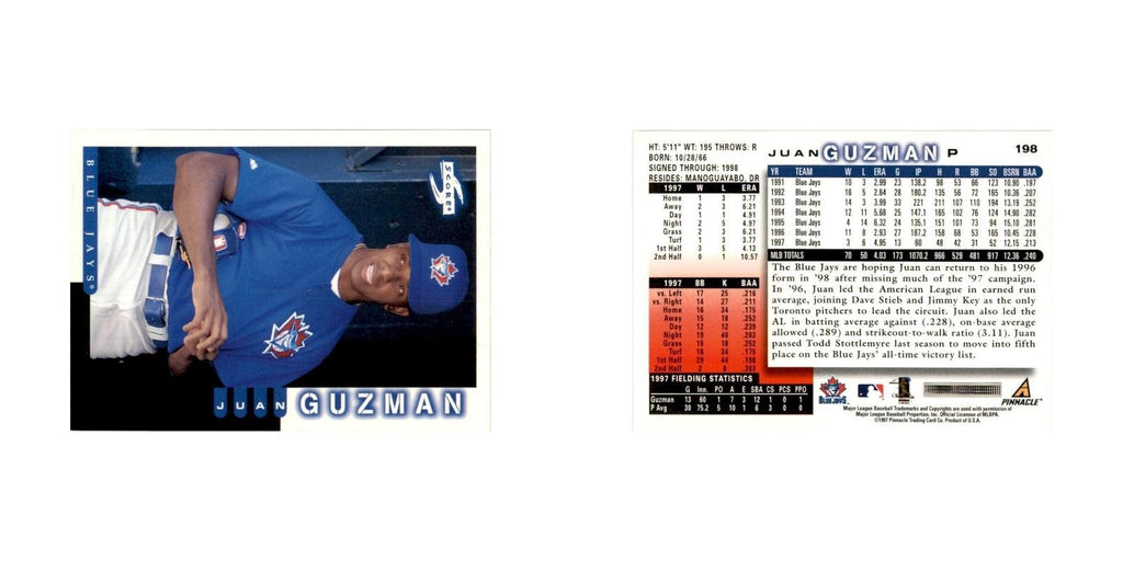 1998 Score Juan Guzman Baseball Cards #198