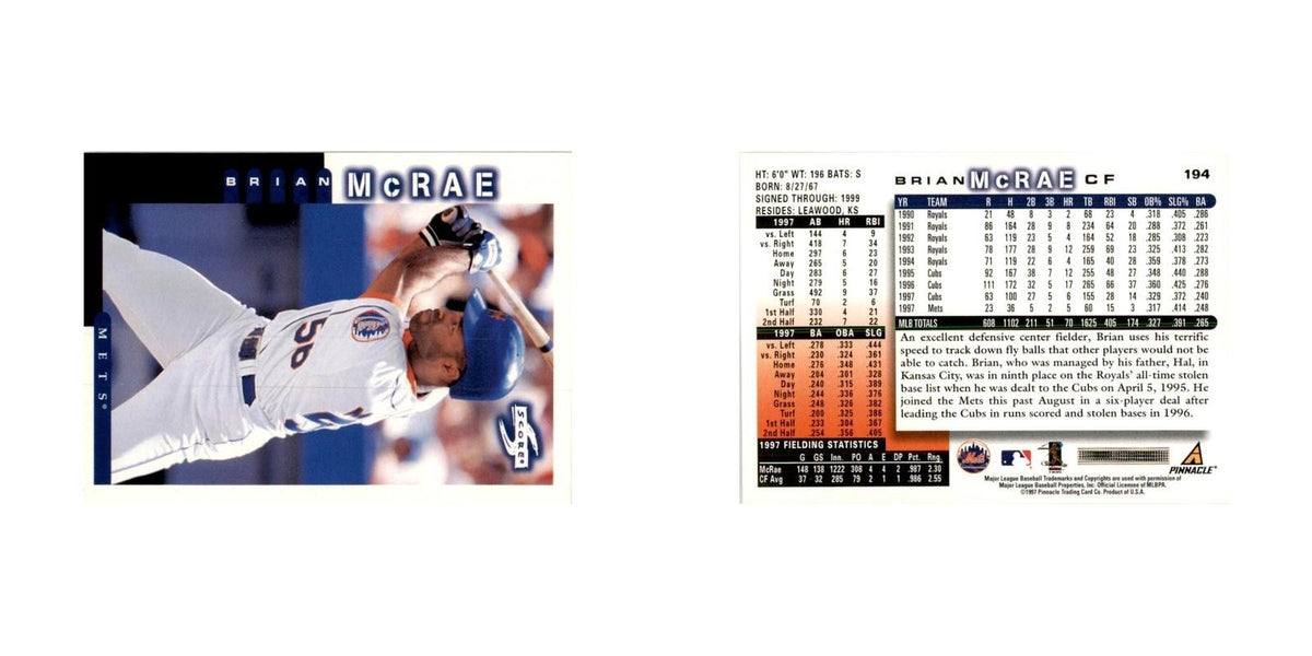 1998 Score Brian McRae Baseball Cards #194
