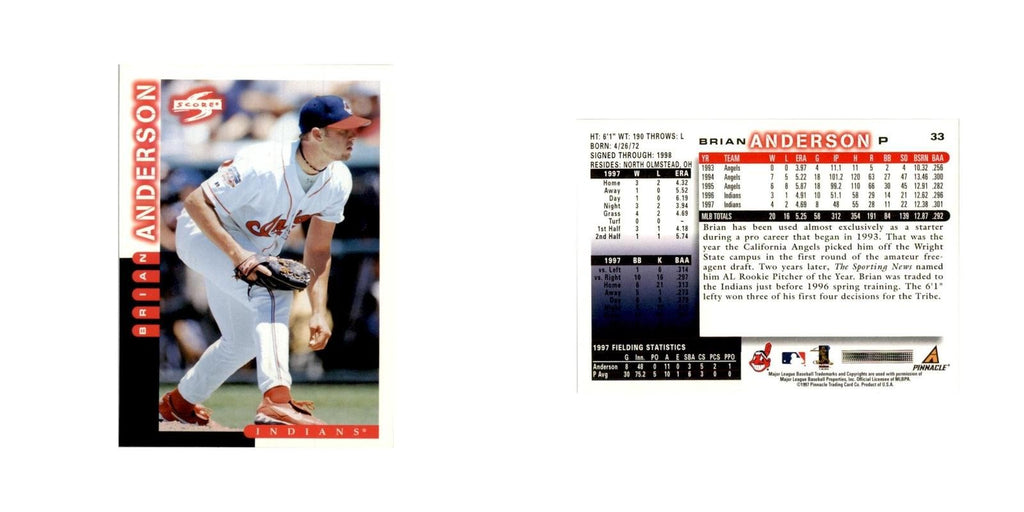 1998 Score Brian Anderson Baseball Cards #33