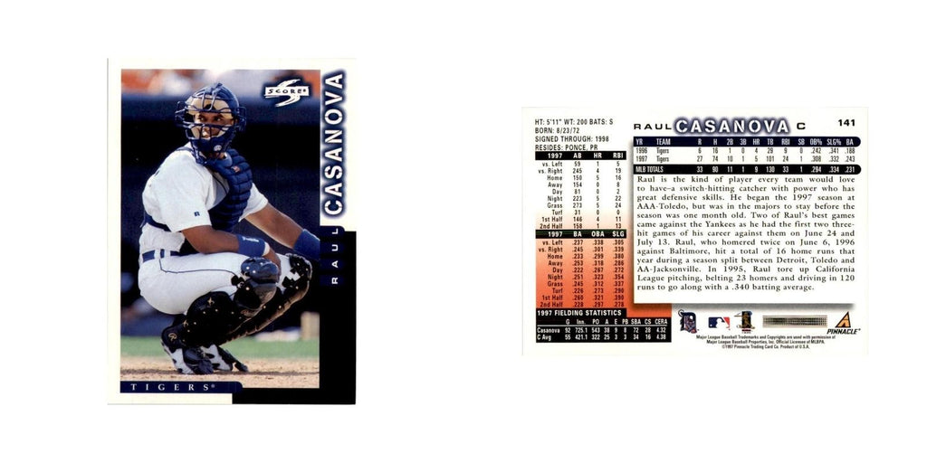 1998 Score Raul Casanova Baseball Cards #141