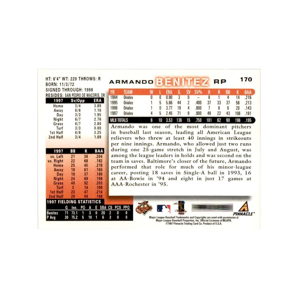 1998 Score Armando Benitez Baseball Cards #170