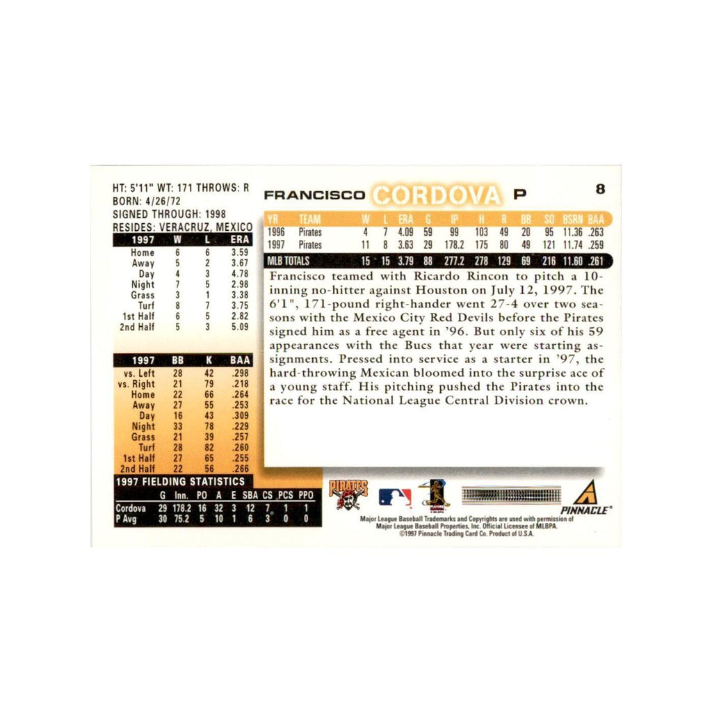 1998 Score Francisco Cordova Baseball Cards #8