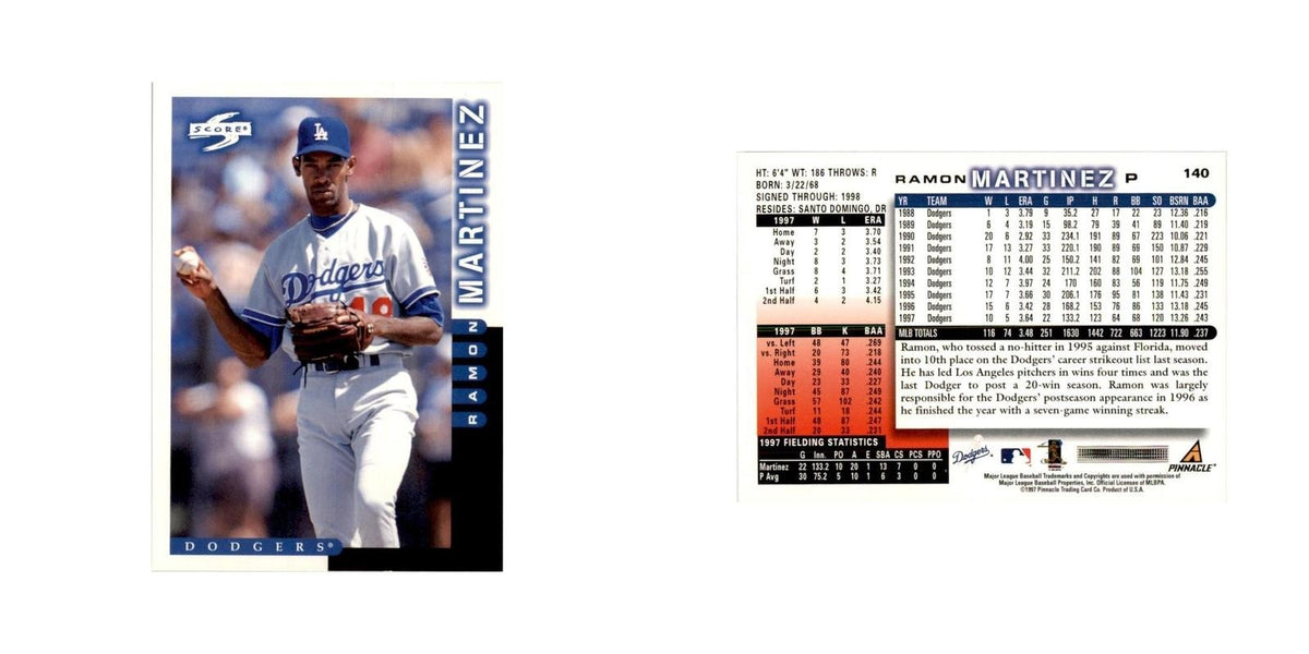 1998 Score Ramon Martinez Baseball Cards #140