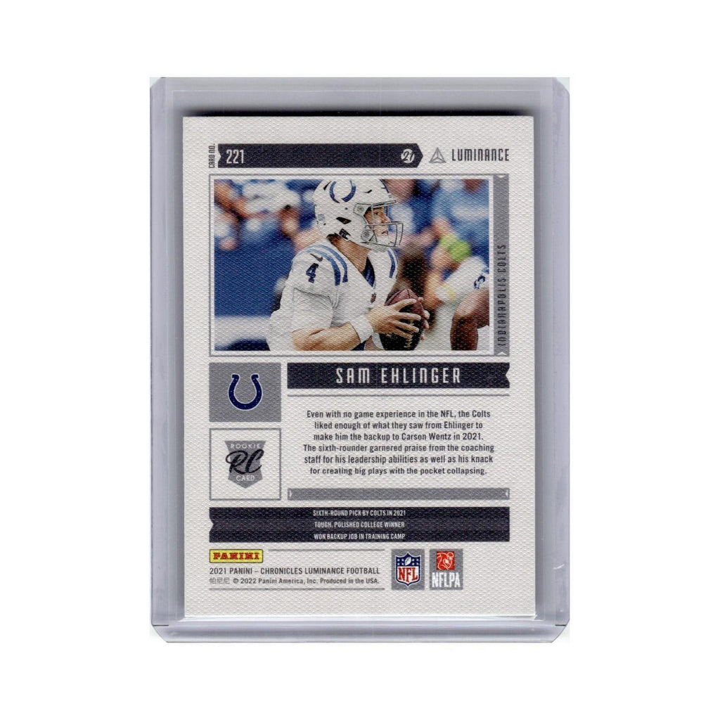 Sam Ehlinger Rookie 2021 Panini Chronicles Luminance #221 Indianapolis Colts NM