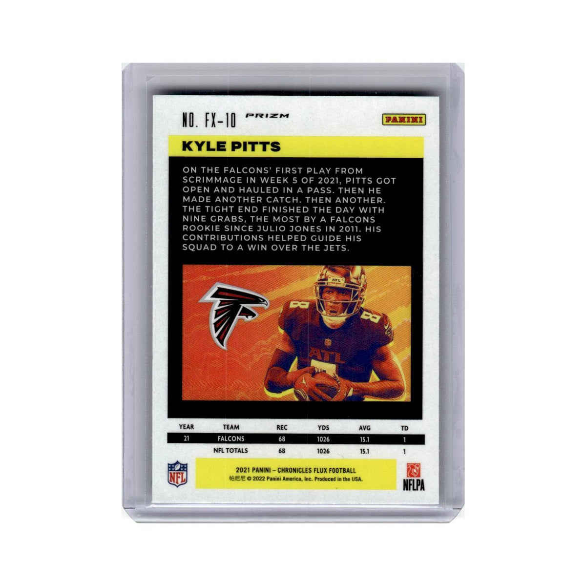 Kyle Pitts 2021 Panini Chronicles Flux Rookies #FX-10 Atlanta Falcons NM