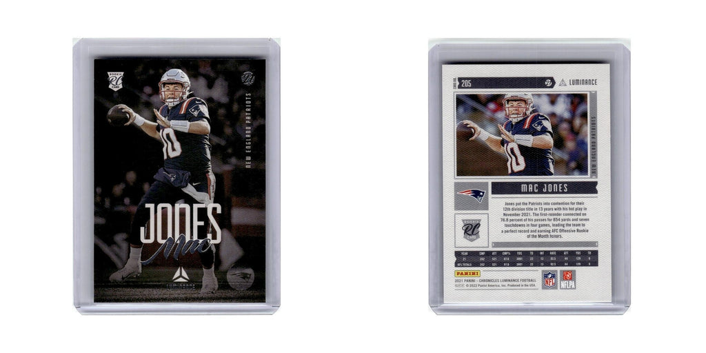 Mac Jones Rookie 2021 Panini Chronicles Luminance #205 New England Patriots NM