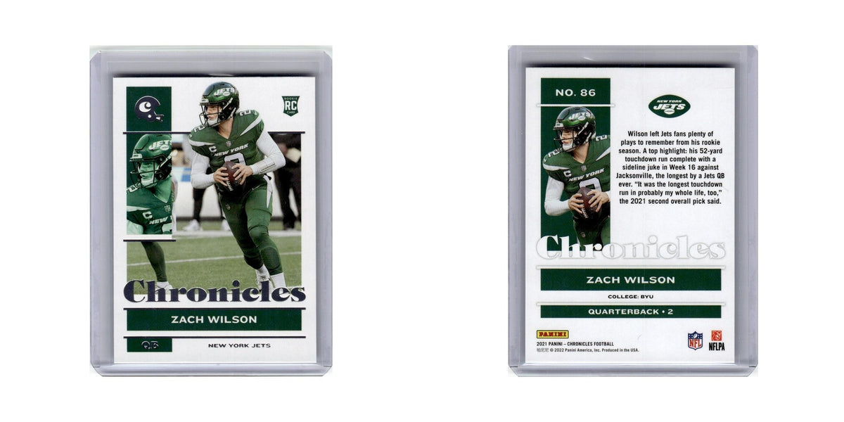 Zach Wilson Rookie 2021 Panini Chronicles #86 New York Jets Football Card NM