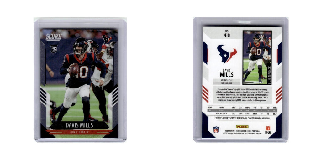 Davis Mills Rookie 2021 Score #418 Houston Texans Football Card NM