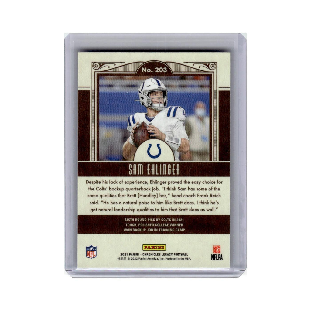 Sam Ehlinger Rookie 2021 Panini Chronicles Legacy #203 Indianapolis Colts NM