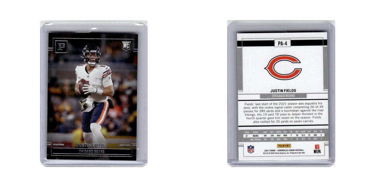 Justin Fields Rookie 2021 Panini Chronicles #PA-4 Chicago Bears Football Card NM
