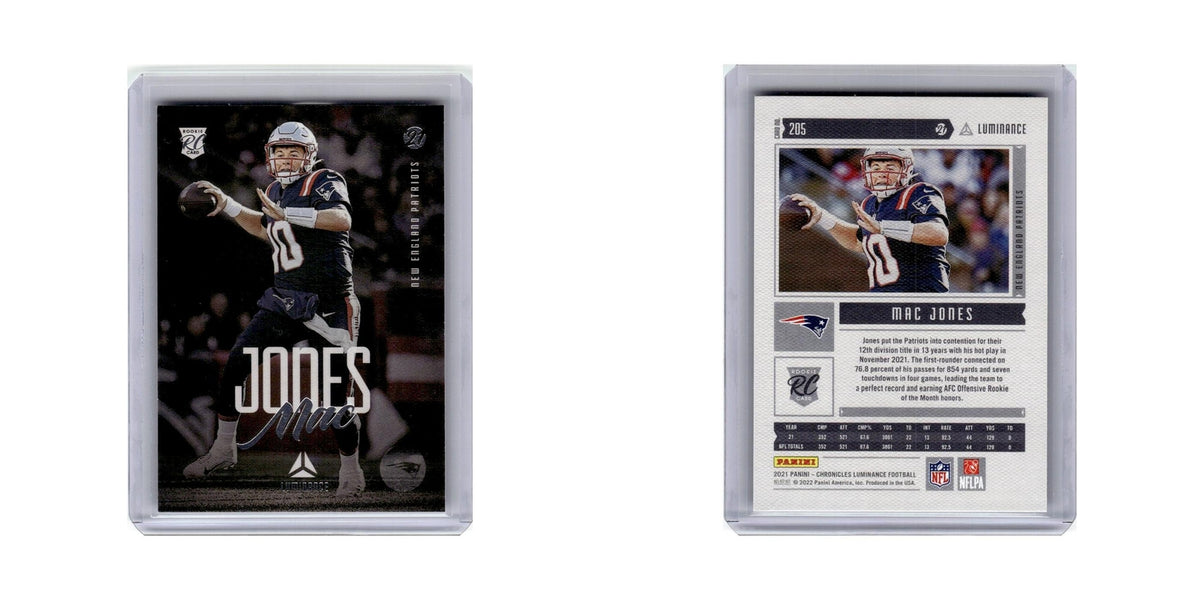 Mac Jones Rookie 2021 Panini Chronicles Luminance #205 New England Patriots NM