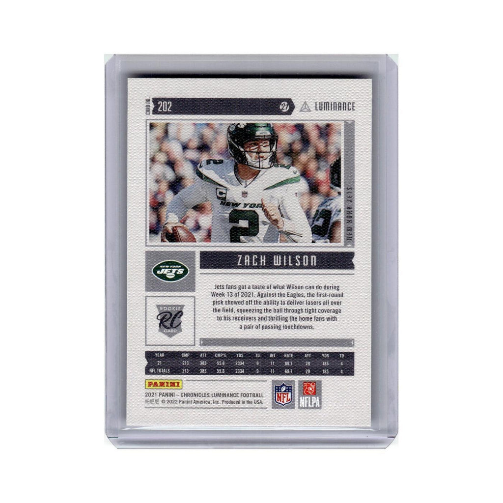 Zach Wilson Rookie 2021 Panini Chronicles #202 New York Jets Football Card NM