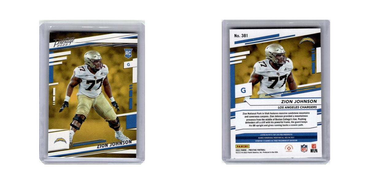 Zion Johnson Rookie 2022 Panini Prestige #381 Los Angeles Chargers NM
