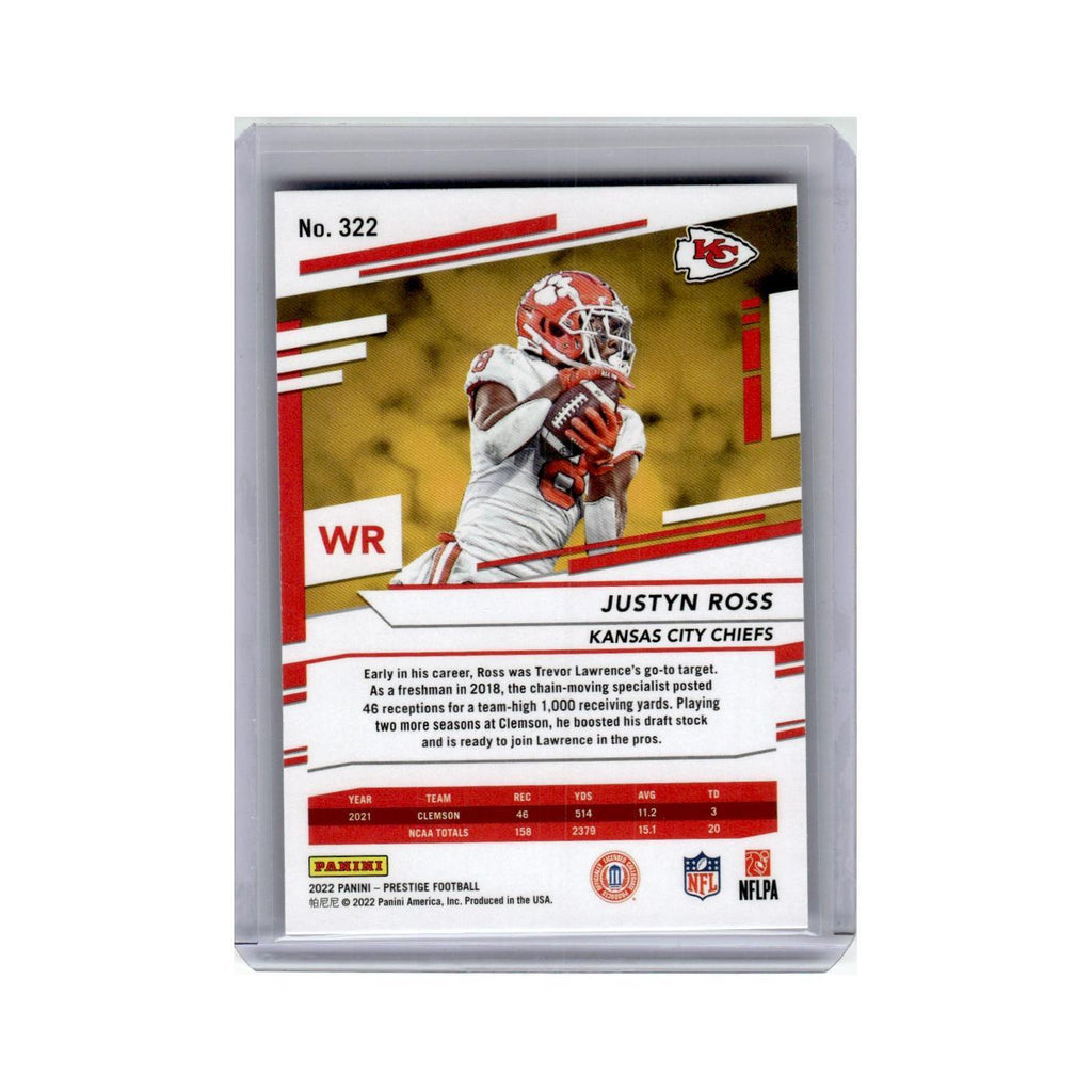Justyn Ross Rookie 2022 Panini Prestige Xtra Points #322 Kansas City Chiefs NM