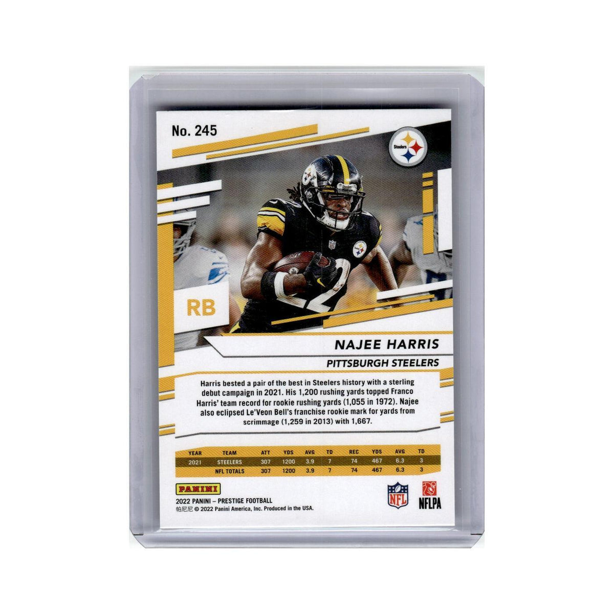 Najee Harris 2022 Panini Prestige Xtra Points #245 Pittsburgh Steelers NM