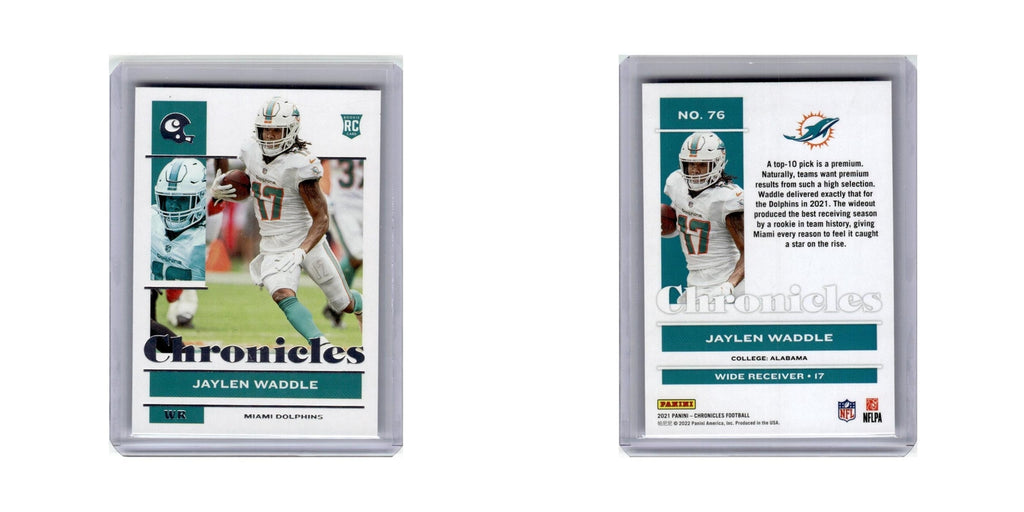 Jaylen Waddle Rookie 2021 Panini Chronicles #76 Miami Dolphins Football Card NM