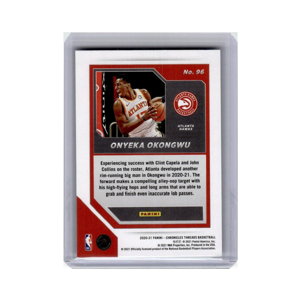 Onyeka Okongwu Rookie 2020 Panini Chronicles Threads #96 Atlanta Hawks NM