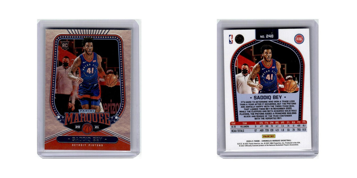 Saddiq Bey Rookie 2020 Panini Chronicles Marquee #248 Detroit Pistons NM