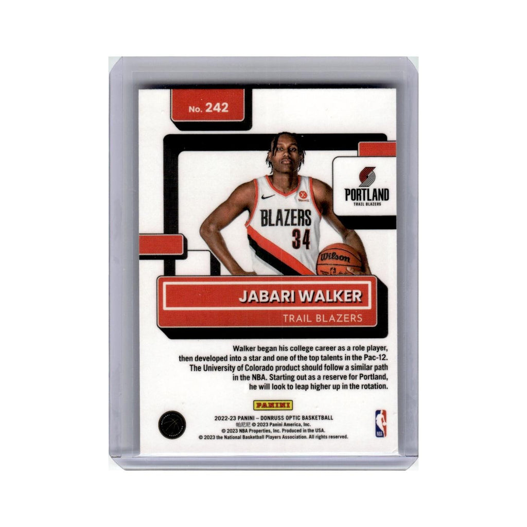 Jabari Walker 2022 Donruss Optic Rated Rookie #242 Portland Trail Blazers NM