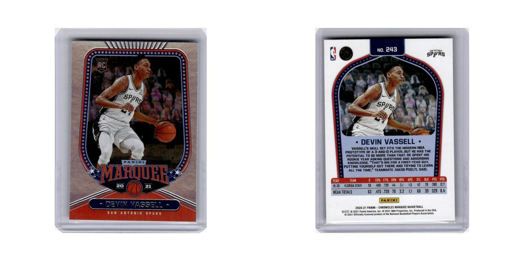 Devin Vassell Rookie 2020 Panini Chronicles Marquee #243 San Antonio Spurs NM