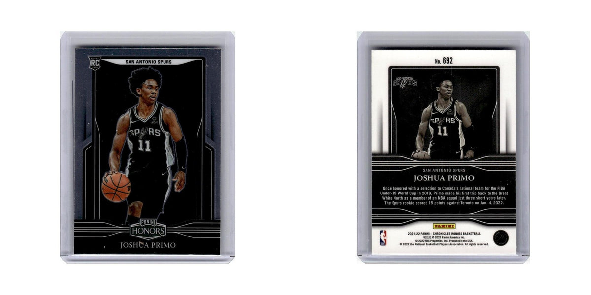 Joshua Primo Rookie 2021 Panini Chronicles Honors #692 San Antonio Spurs NM