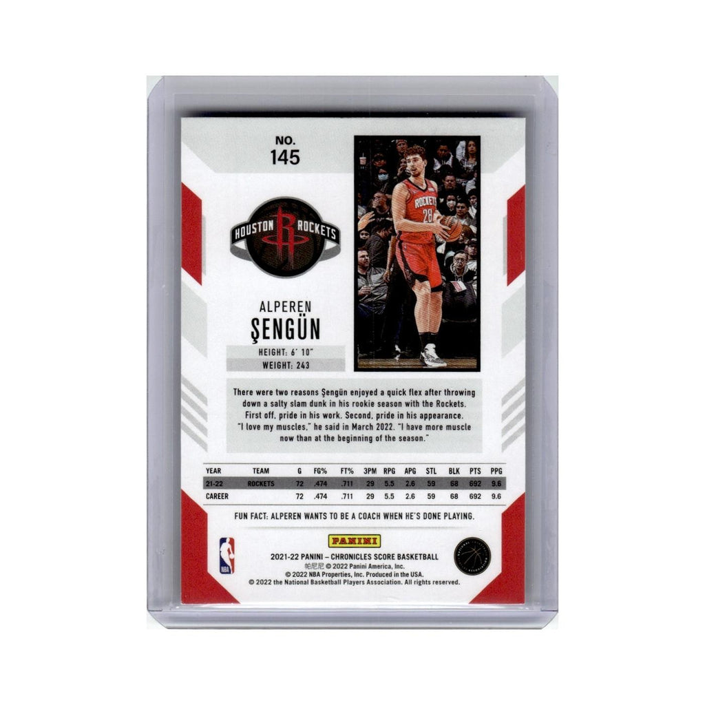 Alperen Sengun Rookie 2021 Score #145 Houston Rockets Basketball Card NM