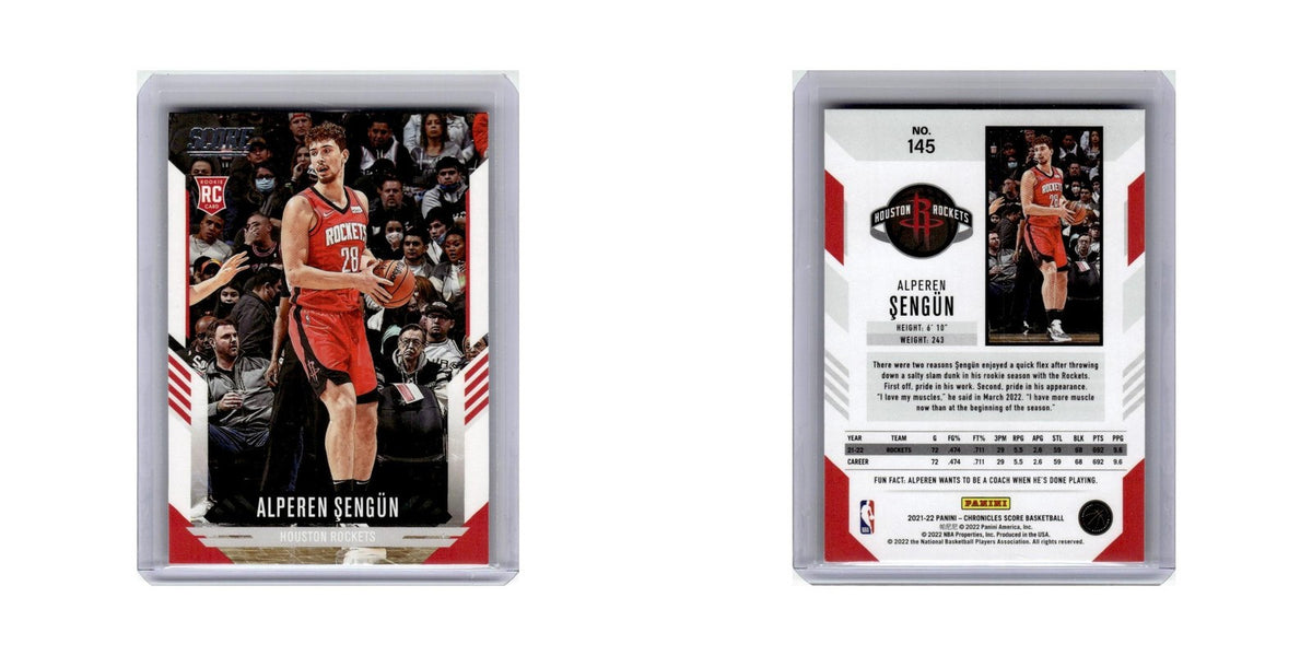 Alperen Sengun Rookie 2021 Score #145 Houston Rockets Basketball Card NM