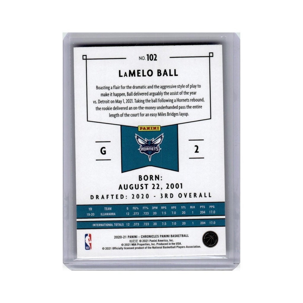 LaMelo Ball Rookie 2020 Panini Chronicles #102 Charlotte Hornets NM