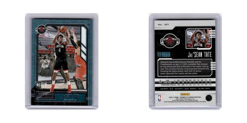 Jae'Sean Tate Rookie 2020 Panini Chronicles Playbook #187 Houston Rockets NM