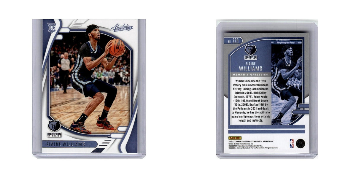 Ziaire Williams Rookie 2021 Panini Chronicles Absolute #229 Memphis Grizzlies NM
