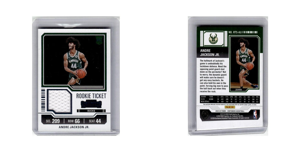 Andre Jackson Jr Rookie 2023 Panini Contenders #RTS-AJJ Milwaukee Bucks NM