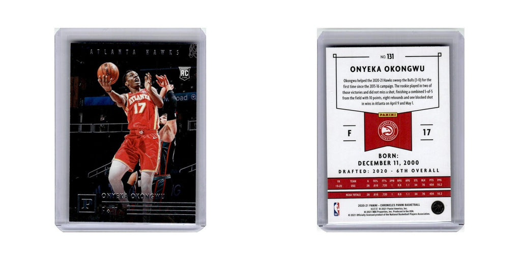 Onyeka Okongwu Rookie 2020 Panini Chronicles #131 Atlanta Hawks NM