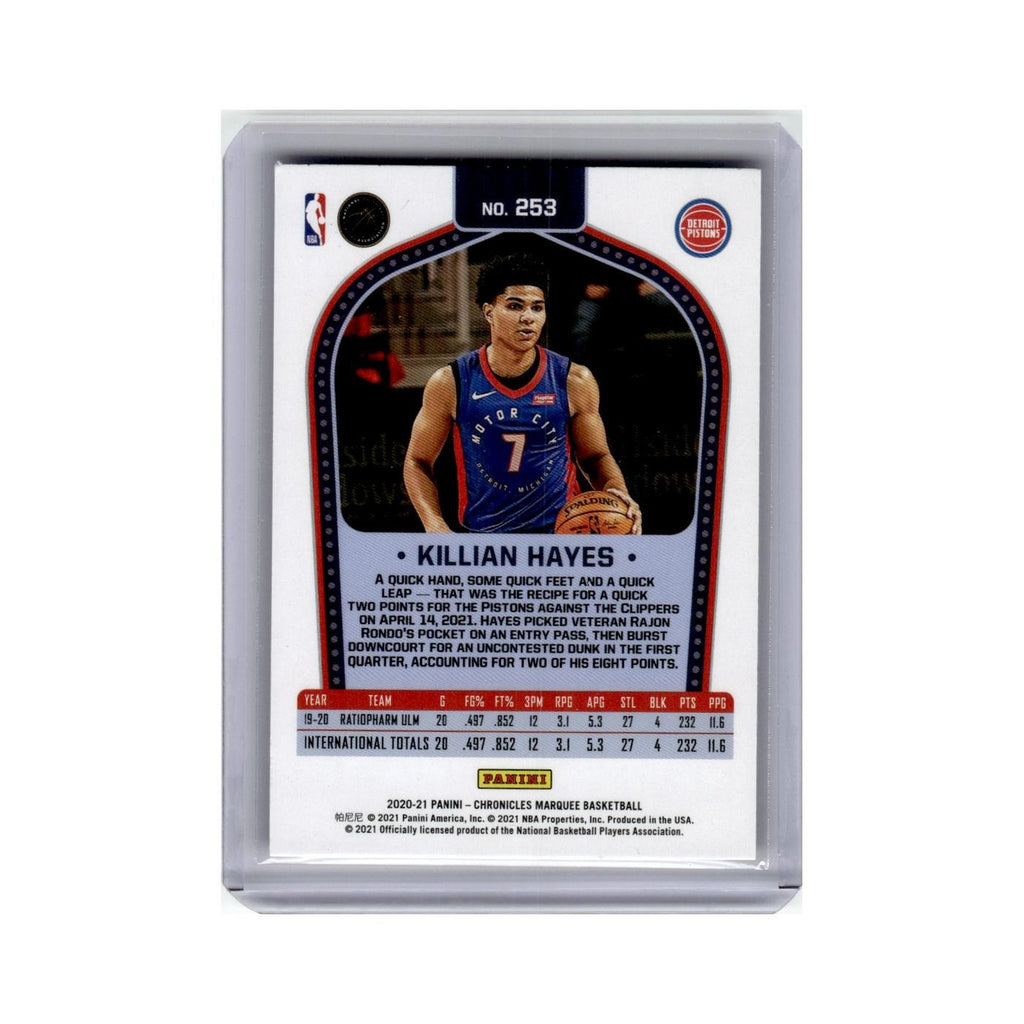 Killian Hayes Rookie 2020 Panini Chronicles Marquee #253 Detroit Pistons NM