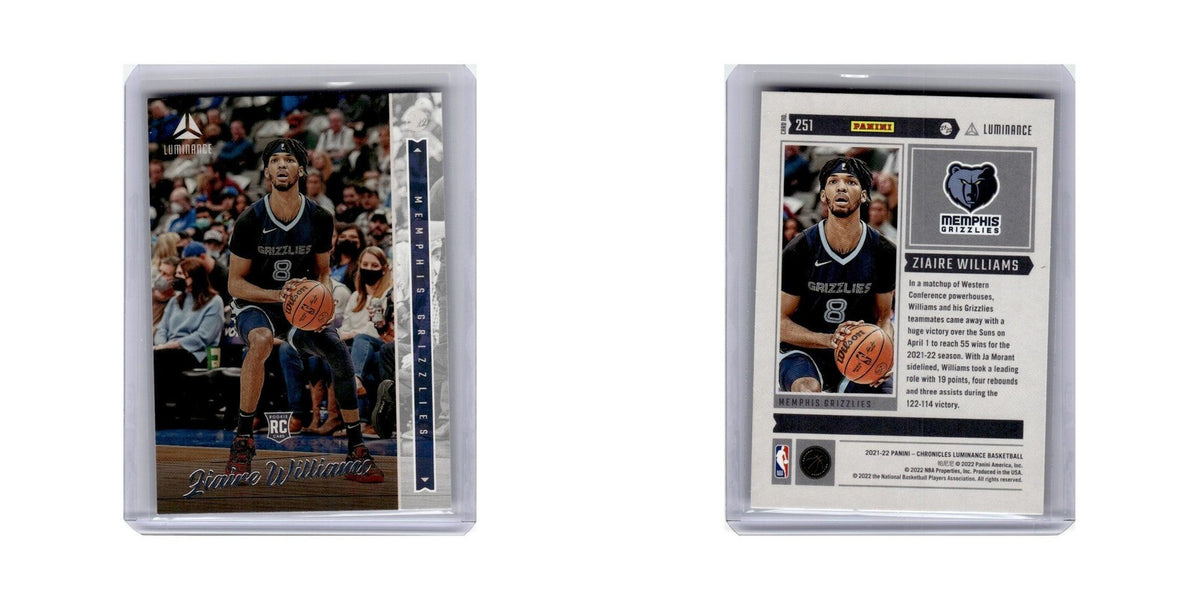 Ziaire Williams Rookie 2021 Panini Chronicles Luminance #251 Grizzlies NM